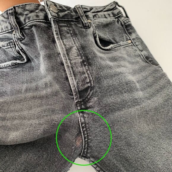 Anine Bing Lara Jean 29 Charcoal Black Ankle Kick Flare High Rise Button Luxury - Picture 8 of 14